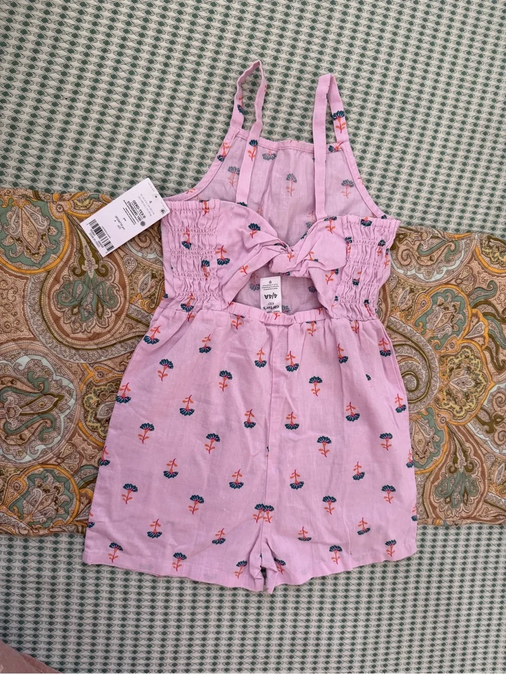 New Carter’s Toddler Girl Romper 4T Boho Pink Floral New with tags